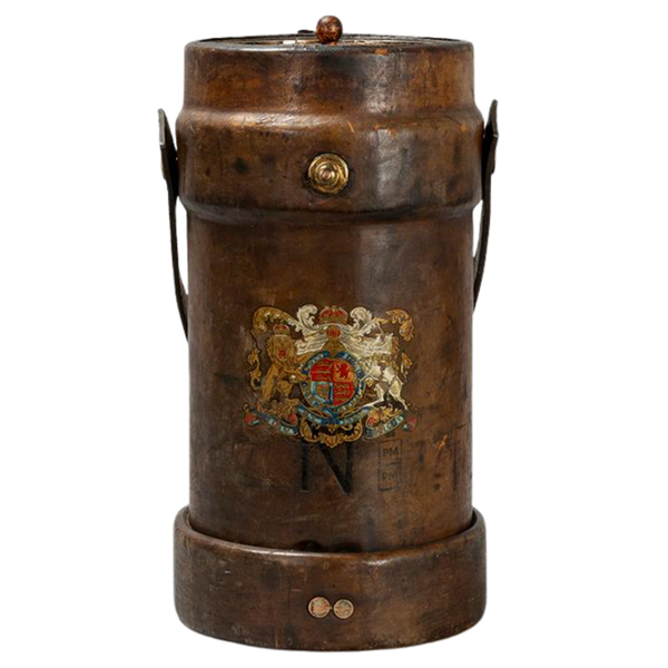 Walking stick holder made of an English WW1 bomb basket